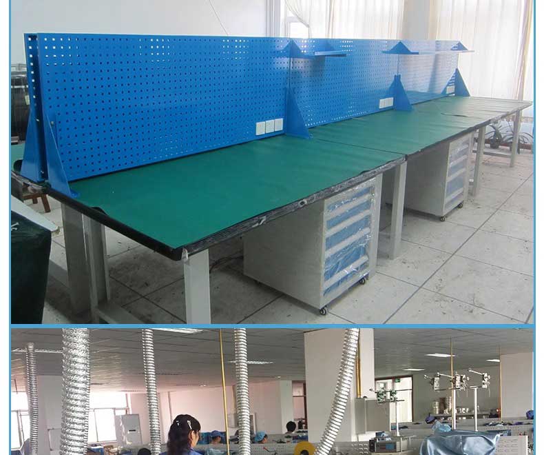防靜電工作臺(tái)學(xué)校實(shí)訓(xùn)桌子重型鉗工臺(tái)工具掛架車間組裝維修操作臺(tái)