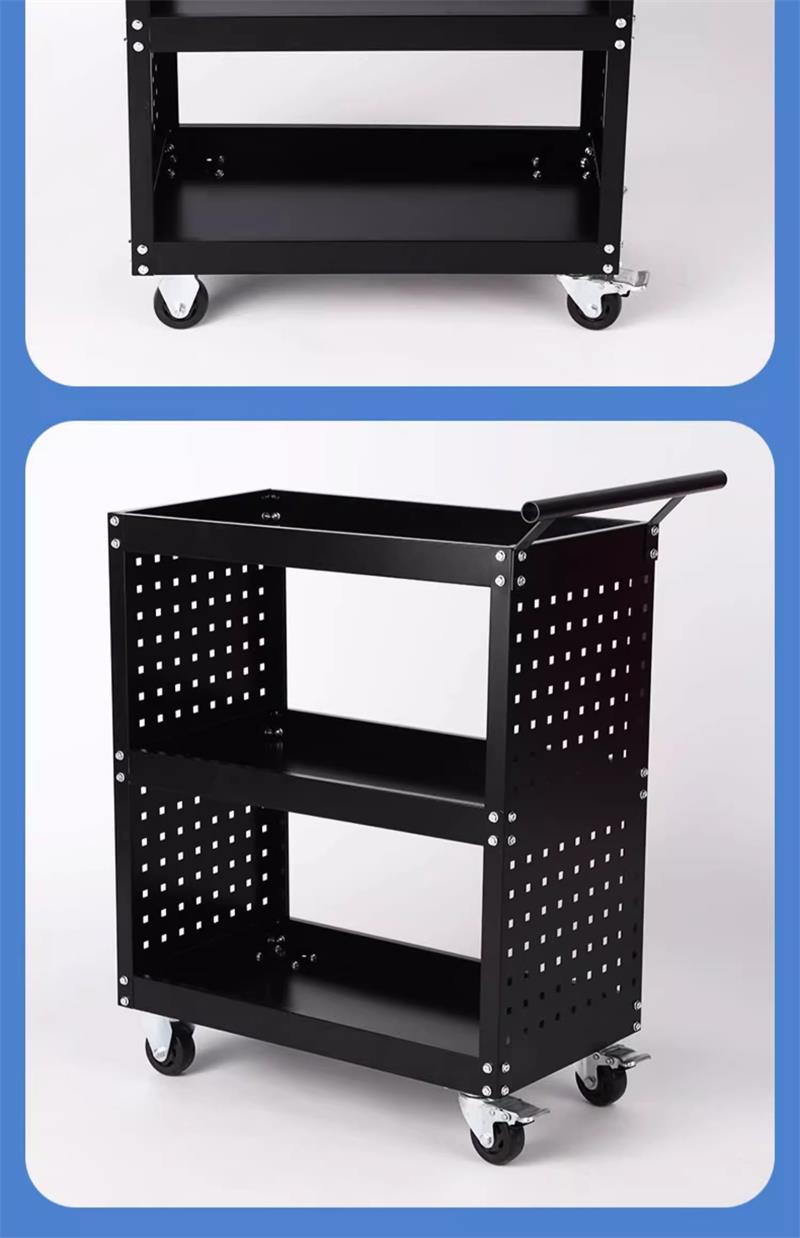 馳兔汽修推車(chē)三層加厚零件車(chē)五金工具箱重型移動(dòng)工具周轉(zhuǎn)車(chē)帶腳輪