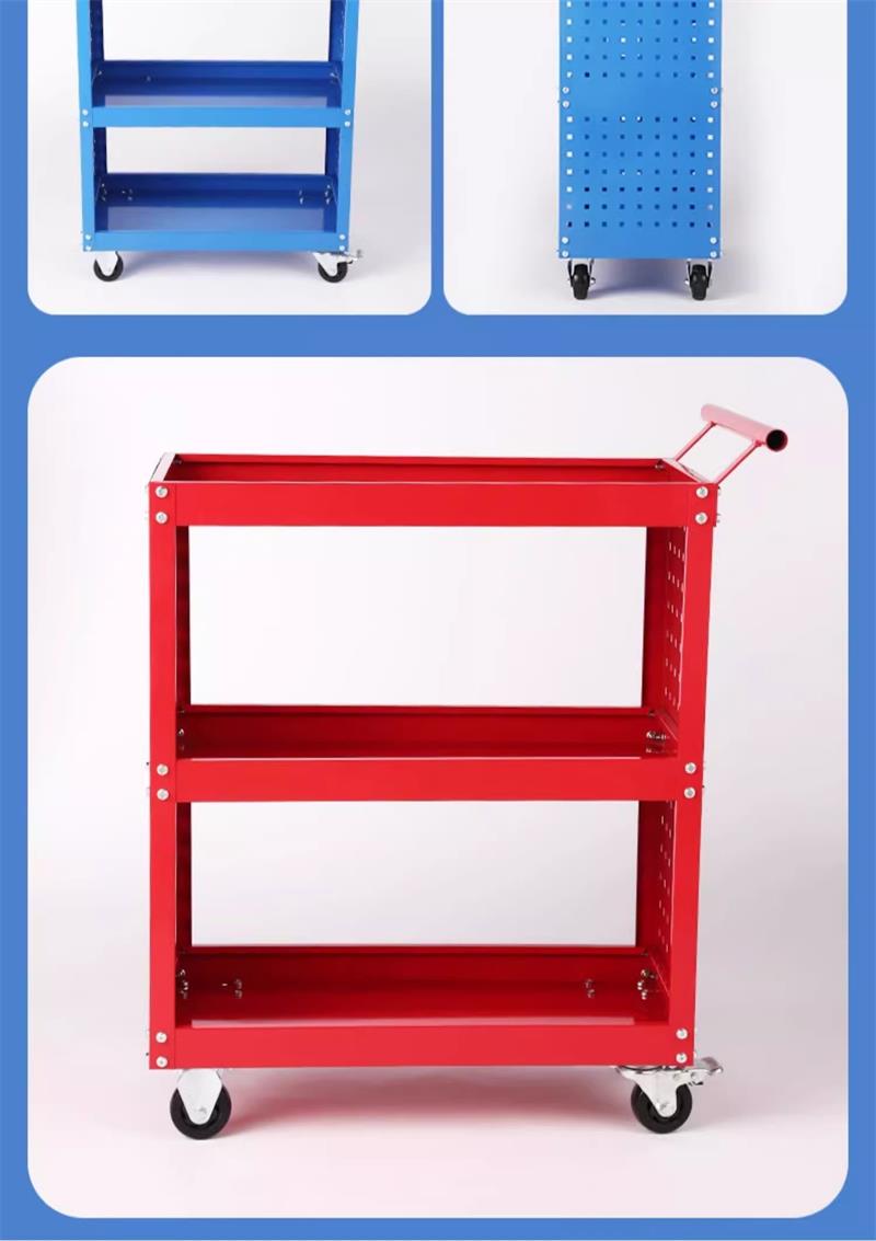 馳兔汽修推車(chē)三層加厚零件車(chē)五金工具箱重型移動(dòng)工具周轉(zhuǎn)車(chē)帶腳輪